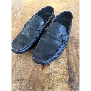 Versace Collection Mens Black Leather Driving Loafers sz 41 us 8